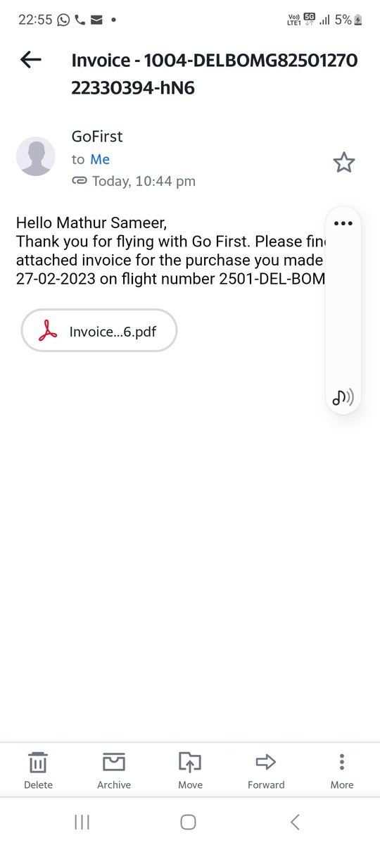 sameer2corp's tweet photo. #airlines seems like they forgot to send this invoice and realised it after 5 months 😅 https://t.co/o28LmuA6N7