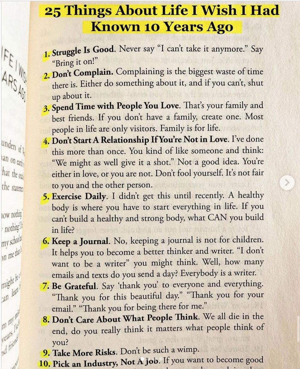 Compounding Quality (@qcompounding) on Twitter photo 25 Things about life I wish I knew 10 years ago: 25 Things about life I wish I knew 10 years ago: