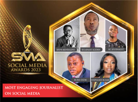 Alternative_Ads's tweet photo. We are thrilled to present the nominees for the "MOST ENGAGING JOURNALIST ON SOCIAL MEDIA" category for the SMA2023.
To vote: https://t.co/mboSXg3ZOI
Congratulations to the  nominees: 
@ruffydfire 
@kc_journalist 
@aledeh 
@StephanieBusari 
@seunokin

#SMA2023 
#smanigeria2023 https://t.co/el7nXBn6R0