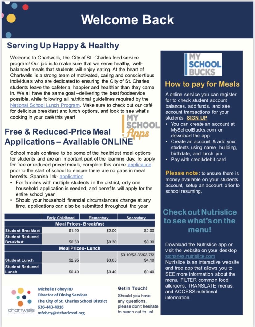 SCWsecretary's tweet photo. Chartwells: free/reduced application info., etc.
#myschoolapps https://t.co/0ohA1gil1v