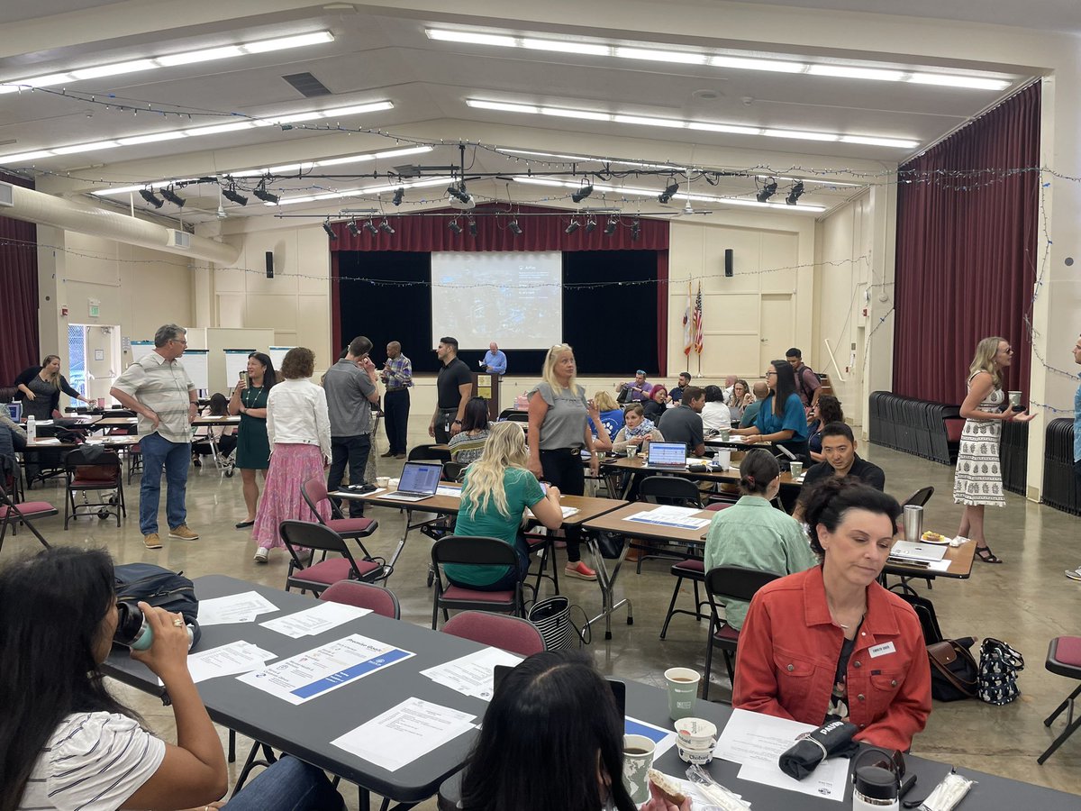 PaloAltoUnified's tweet photo. There’s a great vibe at today’s Leadership kickoff. Excited for the start of the new year. #PAUSDPromise https://t.co/71Fyj6Knr3