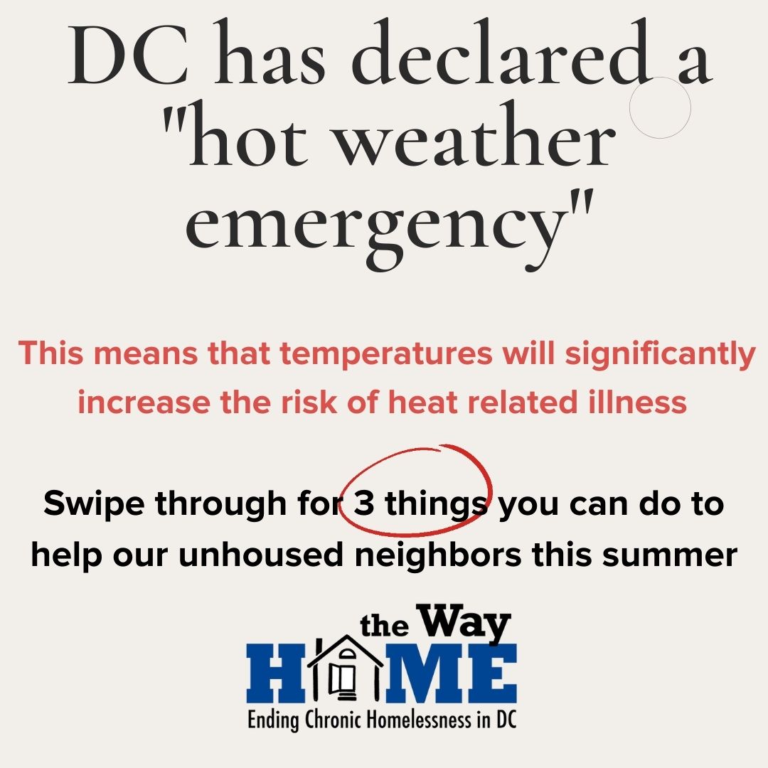 DC has declared a hot weather emergency. Here are 3 things you can do to support the over 800+ people living outside in our country's capital. 

Check out our blog for more details: votervoice.net/TheWayHome/Blo…