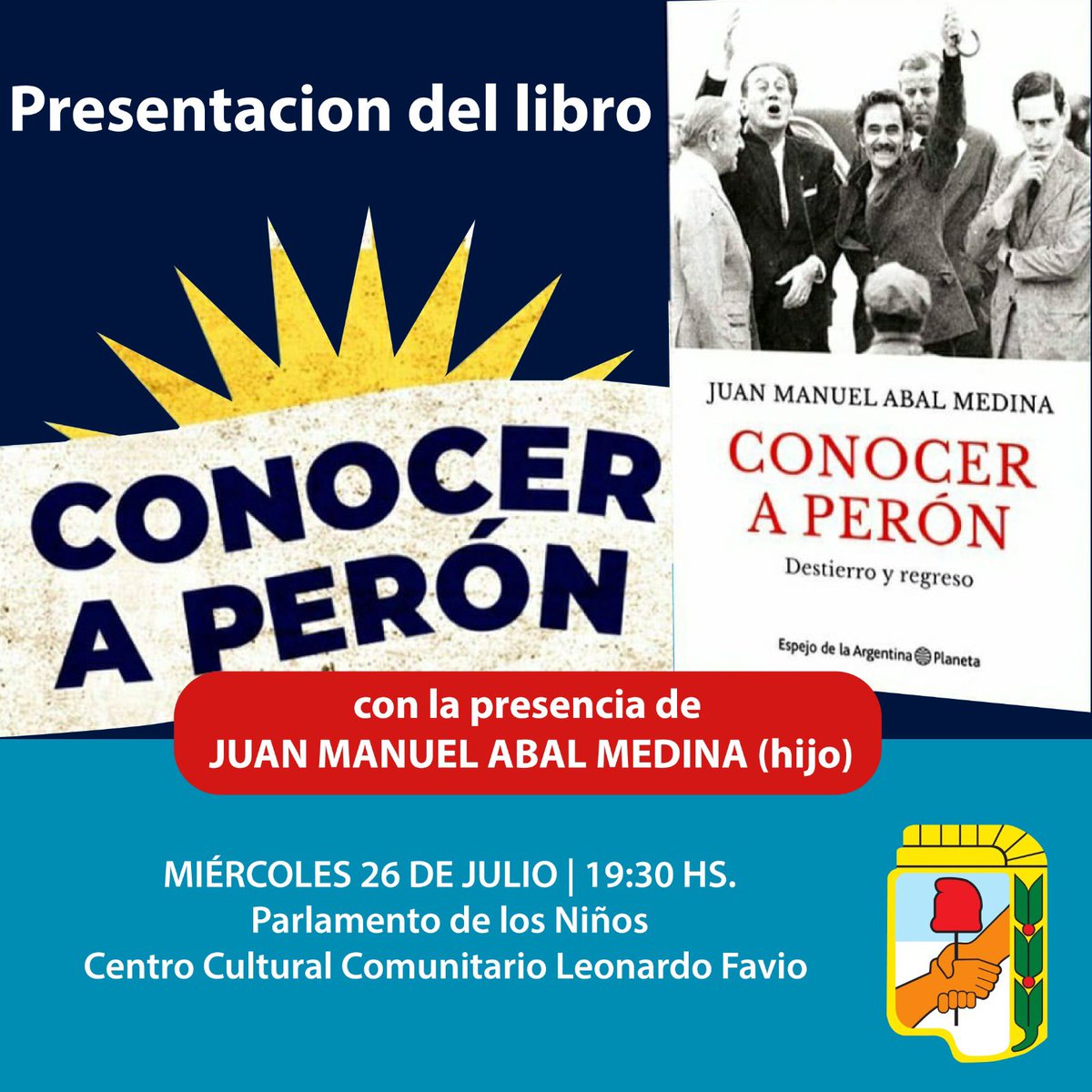 juanabalmedina's tweet photo. Ayer presentamos “Conocer a Perón” en Villa María, hermosa ciudad brillantemente administrada por @martinrgill y su equipo https://t.co/hpzkbNFNJ2