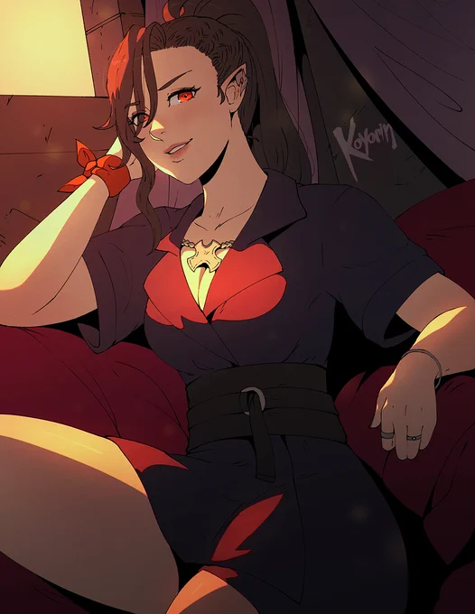 i saw an outfit and wanted to draw hilda in it so...that's all really lmao // #FFXIV 