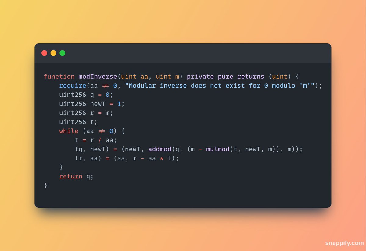 deograciousagg1's tweet photo. @xyz_remedy Solution is to handle the case when 'aa' is 0 and return an error or revert the transaction as shown below https://t.co/MXotp95ZKR