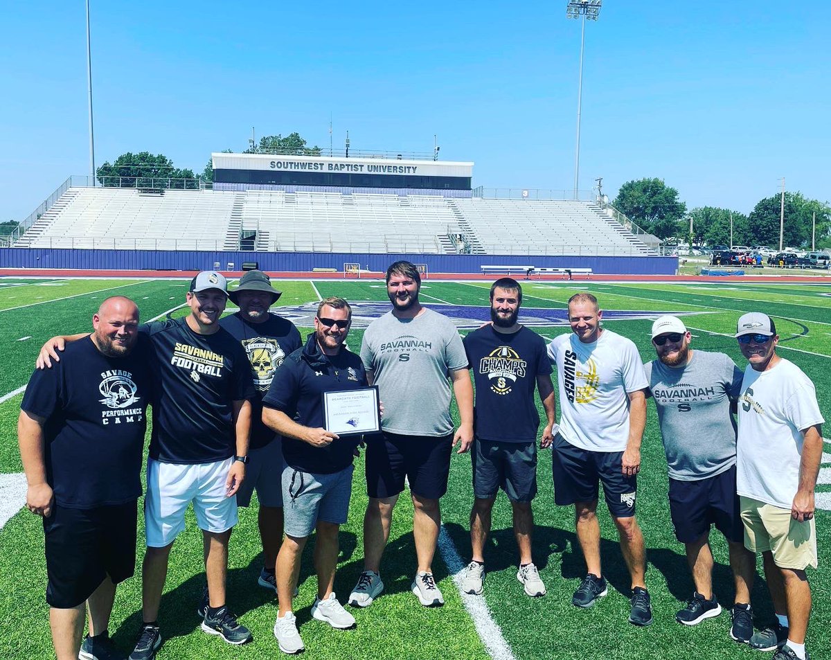 SavannahFB_'s tweet photo. What a Great SBU Team Camp! 
Best Team Award 2 years in a row!!!! We became a better team on and off the field, such a great experience for our group. We appreciate @sbu_football for having us 💪 https://t.co/CL4GDqZxdY