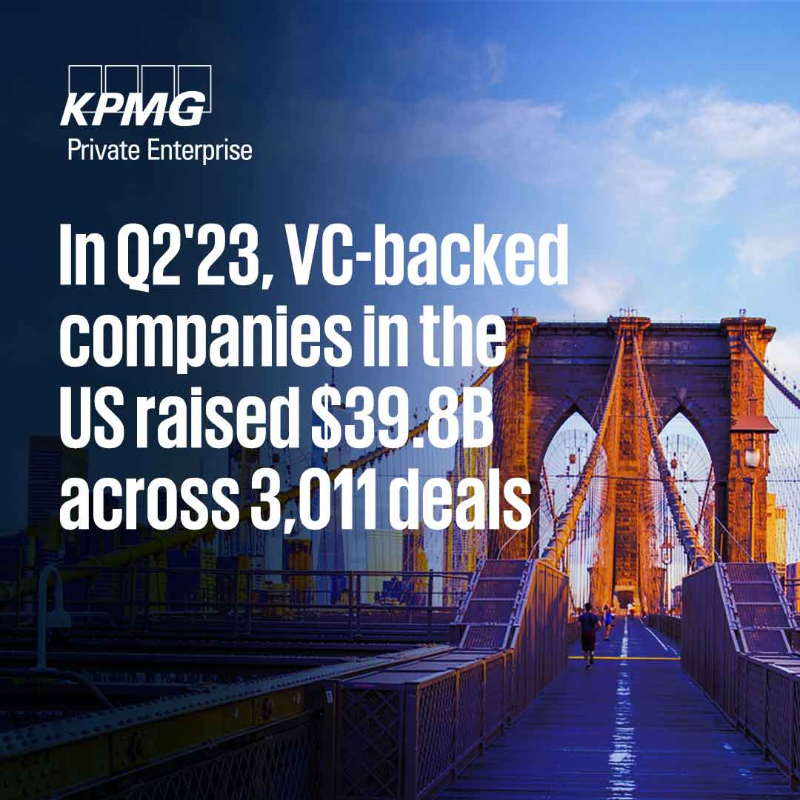 KPMG_US's tweet photo. In a relatively dim quarter, #AI was a bright light, with VC investors across the globe showing keen interest in the space. KPMG’s latest Venture Pulse report highlights key trends and additional bright lights for Q2 2023.

Click to learn more.