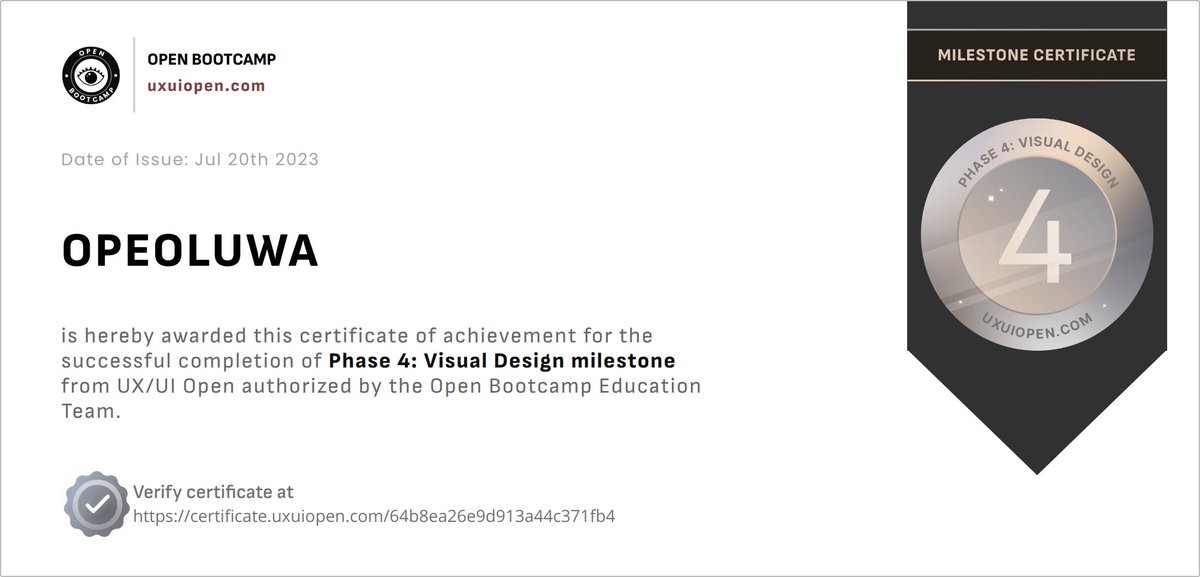 the_artgod's tweet photo. Hello X, I have officially learnt everything there is to learn about #Teamdesign and #visualdesign under OpenBootcamp. It has been an exhilarating experience so far. Just bagged my mini certificates on these. Super Elated.
#Productdesign, #techbro #techie #Openbootcamp https://t.co/CIxigMm9G8