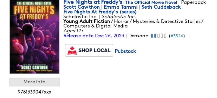 Five Nights at Freddy's: The Official Movie Novel See more