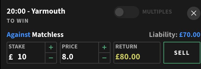 Stan4Chain's tweet image. 20:00 Yarmouth 🐎

🔹Stake £10 on Matchless to win on Bet365 with winnings boosted 🟢

🔹Lay £10 on Matchless to win on Smarkets ⚫️

🔹Risk Free shot at £23.75 🔥

#MatchedBetting #HorseRacing