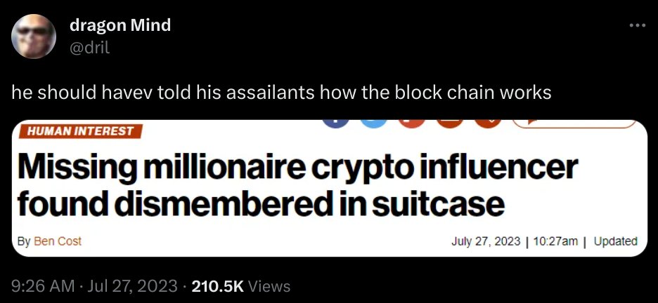 meehawl's tweet photo. #BlockChain #Crypto #Ethereum #Bitcoin #DeFi #cryptocurrency #BTC #Web3 #NFT #Airdrop #instacrypto #instabitcoin #Binance #Dogecoin #Trading #Altcoin #Shitcoin #dApp #ETH #cryptocurrency #BinanceSmartChain #Cardano #XRP #Tether #ripple #LoL
https://t.co/qRRPhFz84a https://t.co/z7hVafm03P