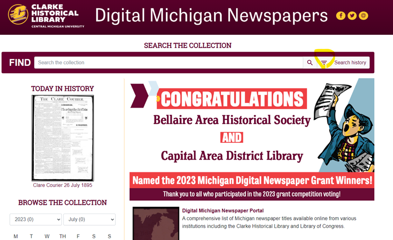 If you were a voter for our Digital Michigan Newspapers grant entry earlier this year, thank you again!! The Ingham County papers are now online in CMU's portal here digmichnews.cmich.edu