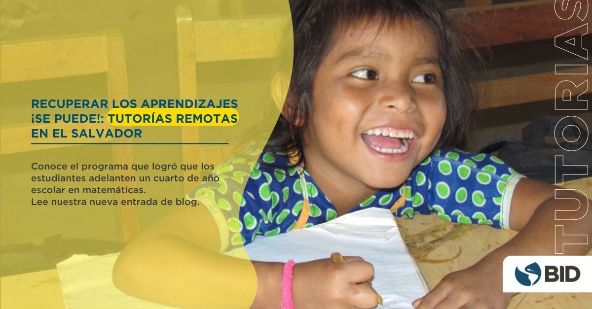 📣Las tutorías remotas son una estrategia que funciona para recuperar y acelerar #aprendizajes en #AmLat y #ElCaribe. En El Salvador, los estudiantes que tuvieron tutorías en matemáticas recuperaron un cuarto de año escolar. 
🔗Conoce más aquí➡️ shorturl.at/bfgLV