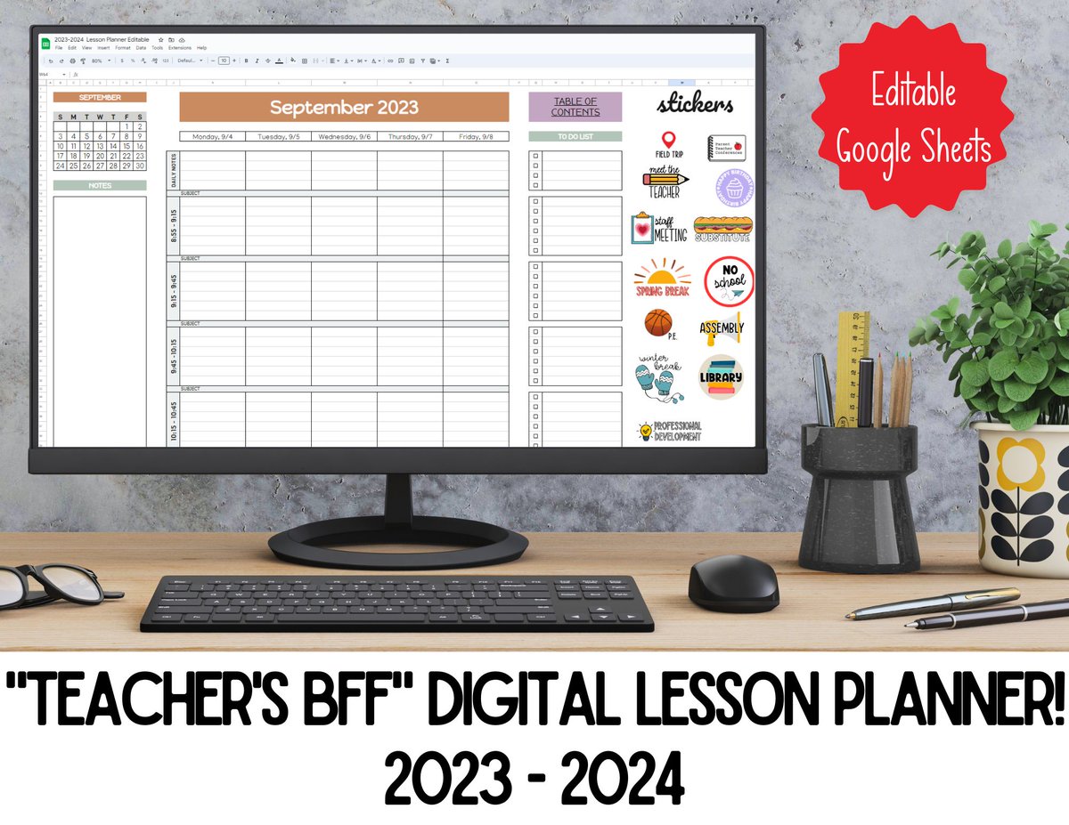 MsMcKinder's tweet photo. 🎉🍎 Introducing the "Teacher's BFF" Digital Lesson Planner! 🍎🎉 Click the link below!! https://t.co/P5HYUjMIEI
#TeachersBFF #LessonPlanner #TeacherLife
#DigitalPlanner #TeacherOrganization #BacktoSchool2023 #TeacherLifeHacks #TeacherResources #TeacherTools #teachertwitter https://t.co/XBPoltjh4x