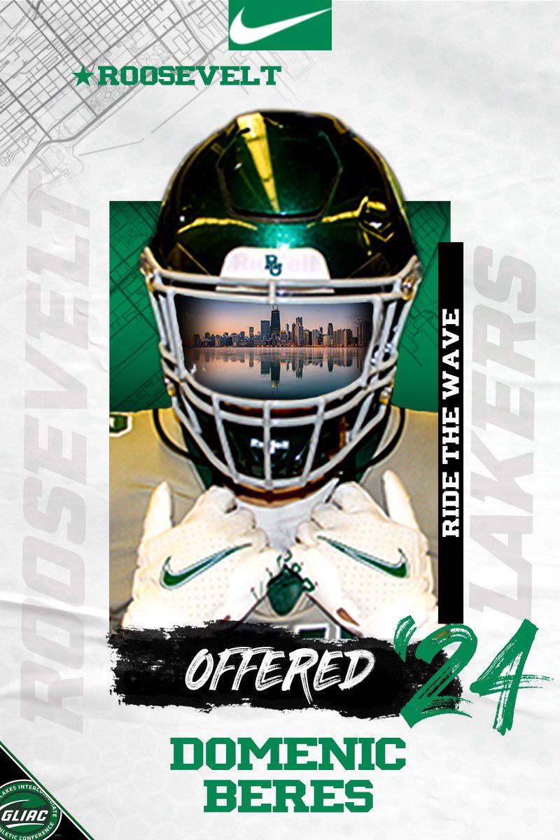 DomenicBeres55's tweet photo. After a great call with @CoachKyleBeyer, I’m honored to receive an offer from Roosevelt University! @RULAKERFB @SFHSFBWheaton @CoachMac44 https://t.co/JHigmvEHZV