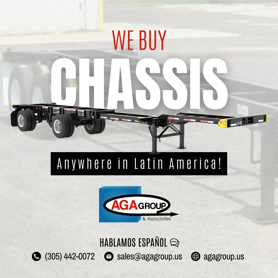 AGAgroupMiami's tweet photo. We're ready to purchase chassis across Latin America. Turn your surplus into value with our hassle-free buying process. Contact us now and let's make a deal!  #ChassisBuyer #LatinAmericaMarket #chassis https://t.co/Gqffee0wSg