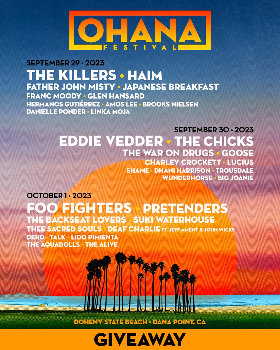 We're giving away a pair of tickets to @TheOhanaFest in Dana Point, California! Enter to win tickets to FRIDAY or SATURDAY: instagram.com/p/CvNaP3WuXJs/