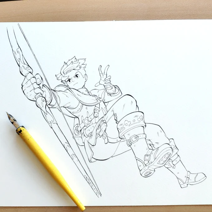 Digital to traditional through a light box, then watercolors. 