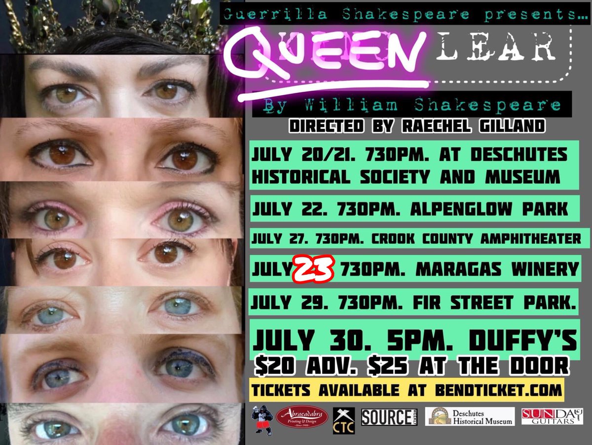 Richcraftstudio's tweet image. We had an amazing first weekend of shows - don't miss Queen Lear - I 💕 the breadth of the character I play - exhausting but fulfilling!buff.ly/44Ard1c events#inBend #voiceover #voiceactor #elearning #videoproduction #corporatetraining #narration #audiobook #audiobooks