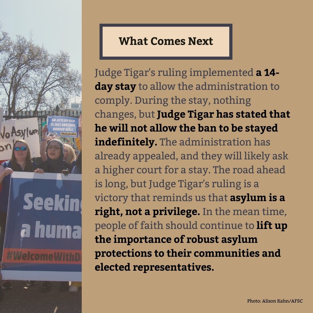 This week, Judge Jon Tigar struck down the asylum transit ban. We welcome the ruling, because it reminds us of what we already know: seeking asylum is legal. #Faith4Asylum 

More: politico.com/news/2023/07/2…