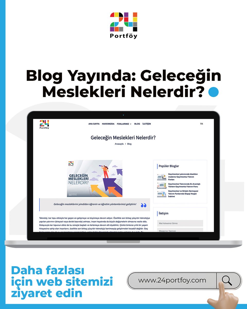 Yakın gelecekte hangi meslekler popüler olacak? Cevap içeriğimizde...

👇
24portfoy.com.tr/blog/gelecegin…

*
*
*

#finansalokuryazarlık #geleceğinmeslekleri #blogyayında #kariyerplanlama #24portföy