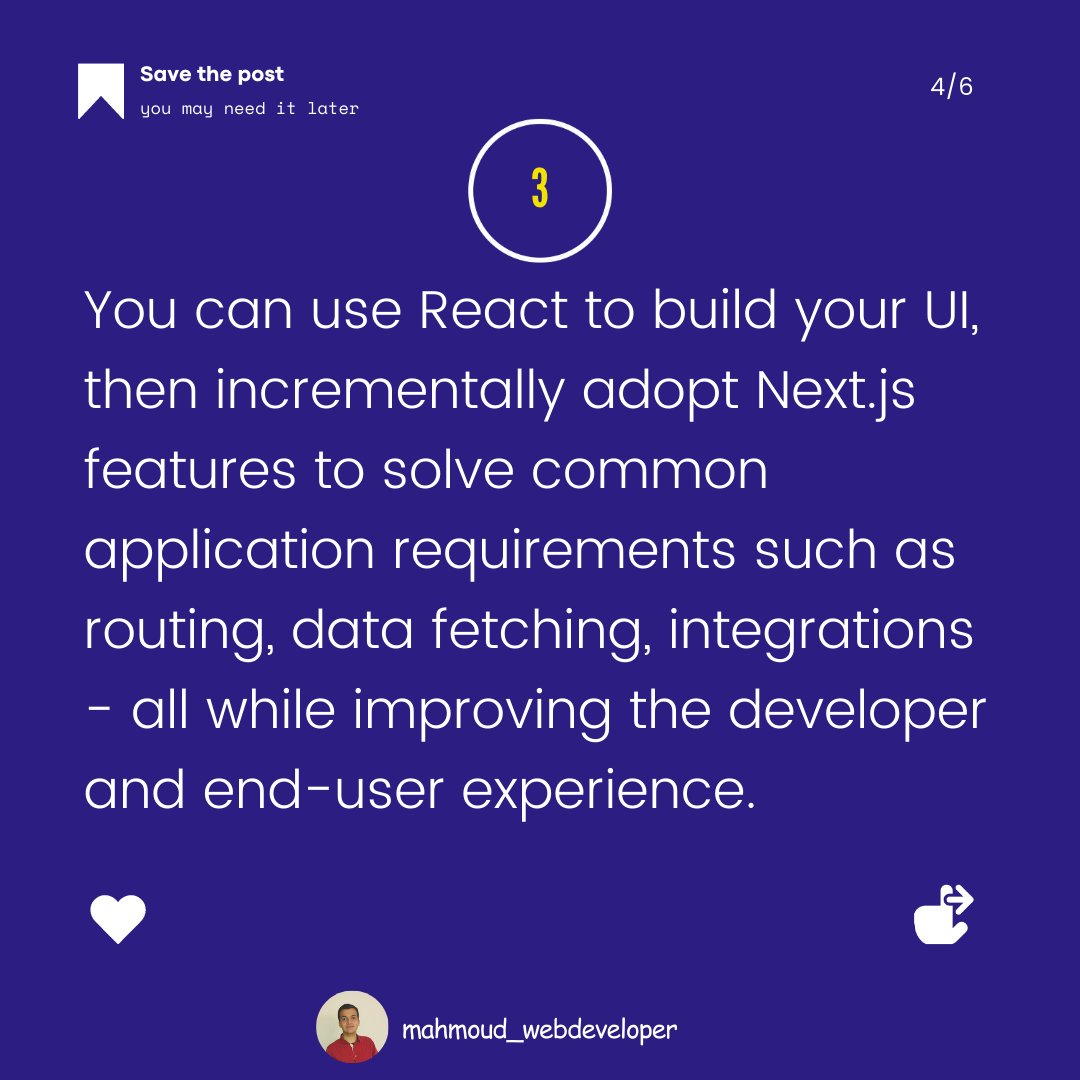 What is Next.js 🧡💛

#FrontEndDeveloper
#Html
#Css
#JavaScript
#Frameworks
#React
#Vue
#UnitedArabEmirates
#KingdomofBahrain
#TheKingdomofSaudiArabia
#StateofKuwait
#StateofQatar
#web
#webdeveloper
#front
#programming
#programmer
#usestate
#state
#newwork
#nextjs
#library