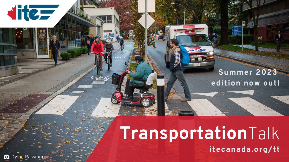 itecanada's tweet photo. The Summer 2023 edition of ITE Canada's #TransportationTalk is now available and filled with articles on #safesystems, #protectedintersections & #transportationequity + highlights from #ITECARSP2023. Read online or download the PDF at 📖 https://t.co/JsOGl6jlPT https://t.co/9tKvedCjgZ