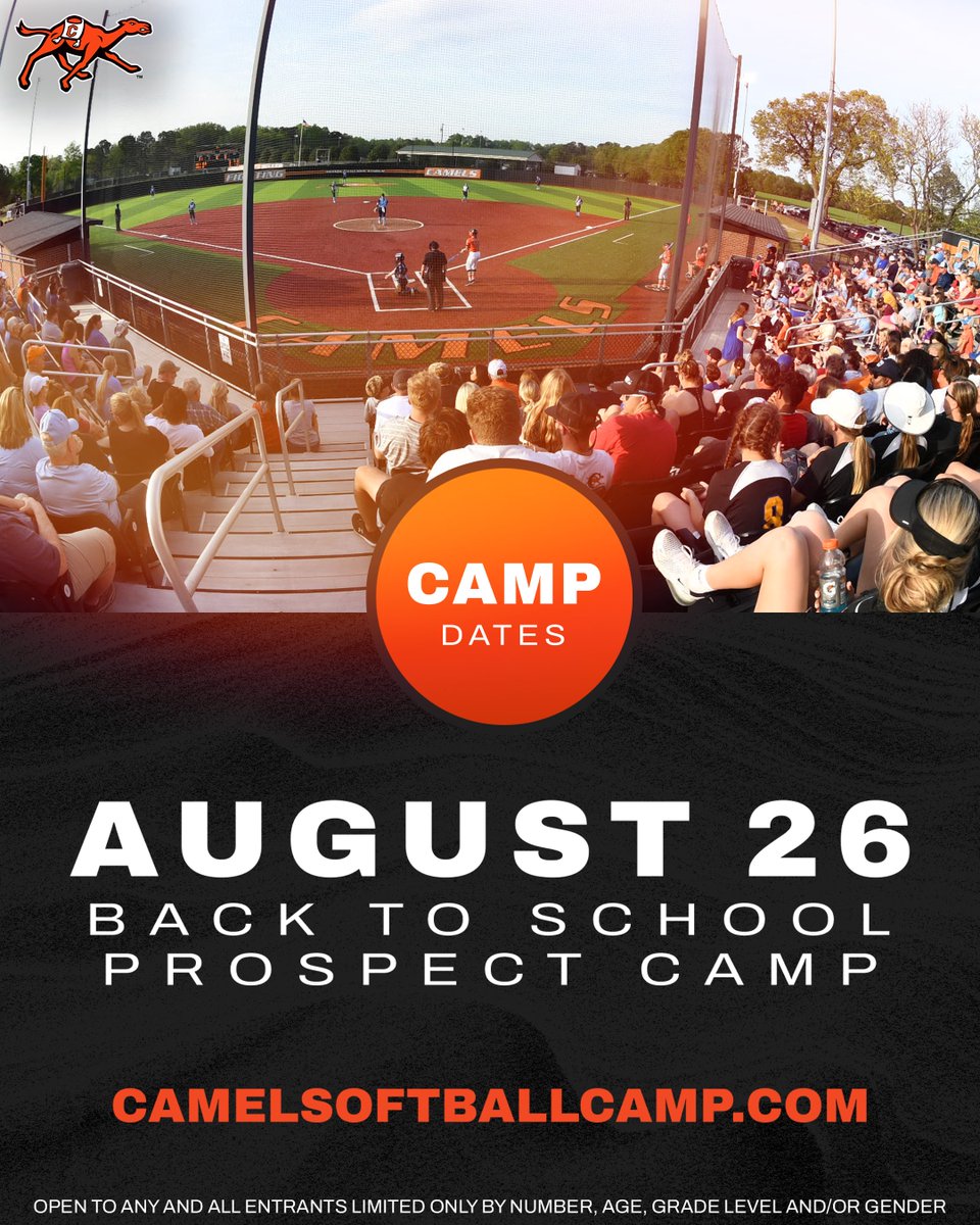 GoCamelsSB's tweet photo. Join us for our Back to School Prospect Camp on August 26!

Register now ➡️ https://t.co/F2H8ogYB4T 

#RollHumps 🐪🥎 https://t.co/Z9alc7ddcx
