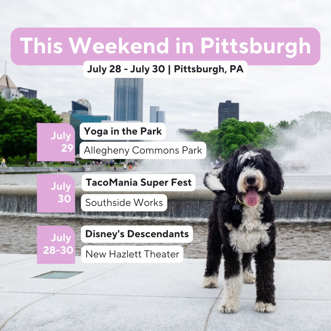 It’s about to be another busy weekend in Pittsburgh! 😍 Check out the details below and get more info here: bit.ly/3Kcl4QY 🔗