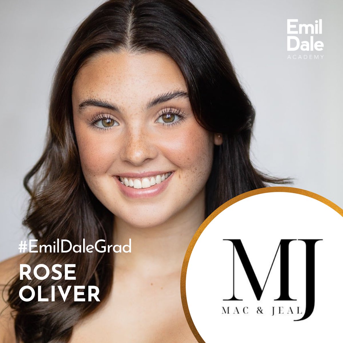 EmilDaleAcademy's tweet photo. Congratulations to Rose Oliver, one of our 2023 Emil Dale Academy Graduates, for signing with Mac &amp; Jeal Talent Management!
We were already proud of you ⭐️

#EmilDale #EmilDaleAcademy #EDA #Agency #Agent #Graduate #Signing #Success #StudentSuccess #Proud https://t.co/S2y8E85JAp