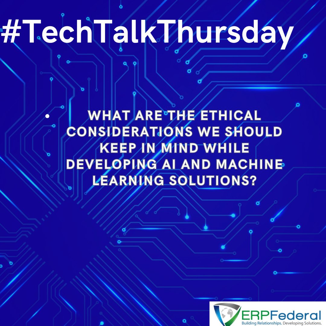 ERPFederal's tweet image. 🤖 Join us this #TechTalkFriday as we delve into the realm of AI and machine learning! 🌐 Let&apos;s discuss the crucial ethical compass guiding us through the development process. 🧭🌱 #AIethics #ResponsibleAI #TechForGood #MLSolutions #EthicalTech