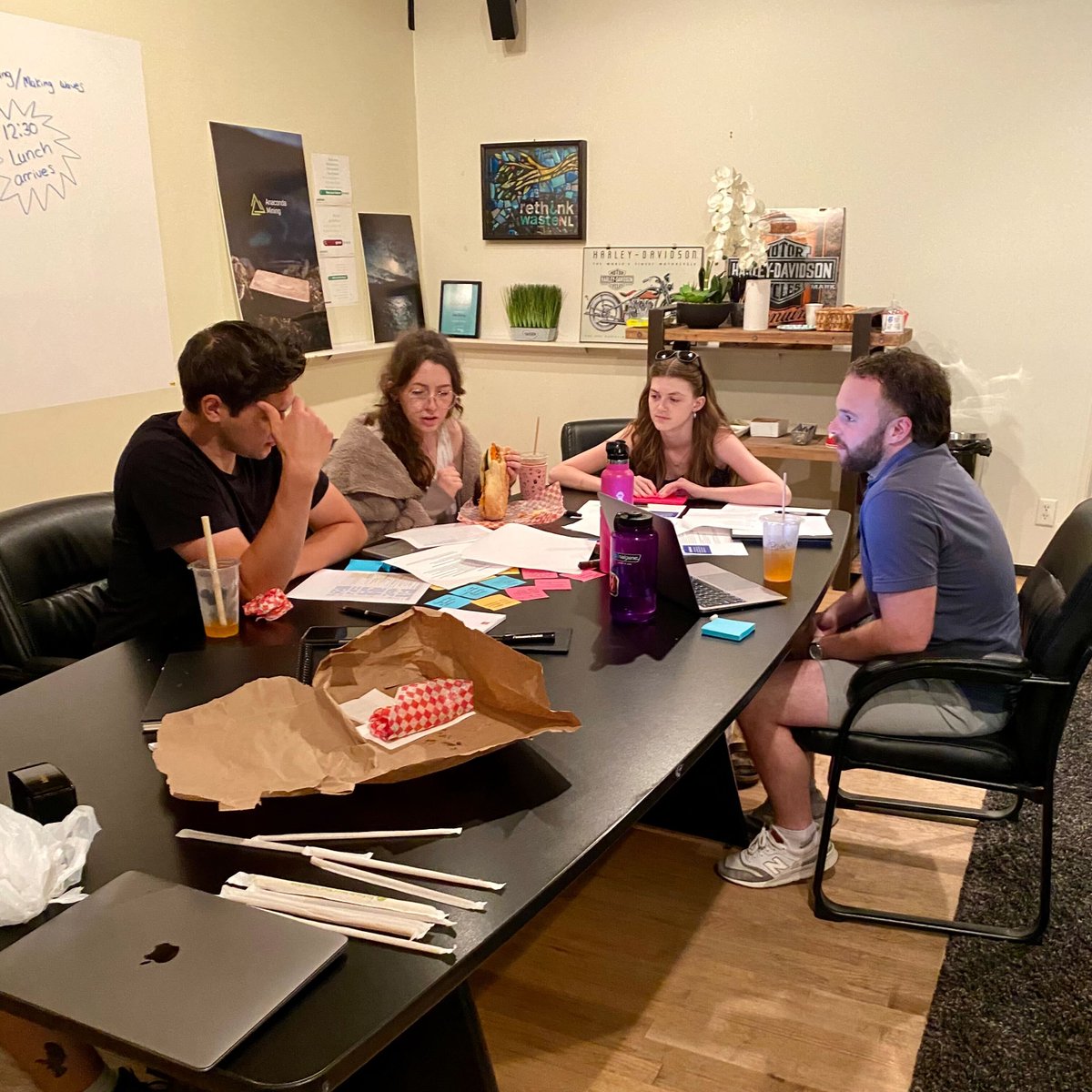 Behind the scenes of a brainstorm session on the Factory Floor - full of energy, delicious food, and creative ideas! ⚡ We're excited to see our ideas on paper come to life 💡 🏭