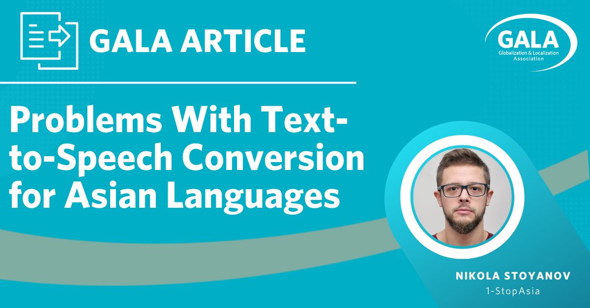 [GALA Article] Here's the article you've been looking for on  the development of #text-to-speech conversion technology. ow.ly/pk5I50PjHO4

#GALAArticle #Localization #Translation #Globalization #Loc #L10n #I18n #g11n #1nt
