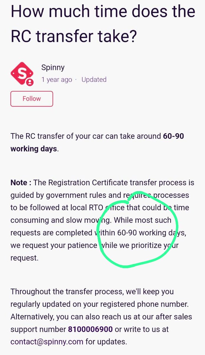BasantSa's tweet photo. @myspinny @niraj001s @autocar Dear Spinny team please request update about my rc transfer many complaint and ticket but no body telling me a status or what solution totally fed up with after sales support team https://t.co/3HnXA7uEpd