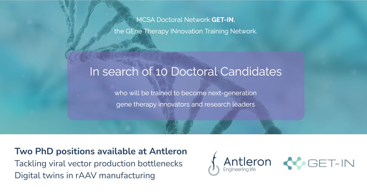 Seeking GET-IN PhD candidates to advance gene therapies production: 1) Viral vector production: tackle bottlenecks in efficiency &amp; reproducibility 2) Digital twin &amp; multi-parametric optimization of upstream unit operations for rAAV manufacturing 👉 bit.ly/44J2rwa