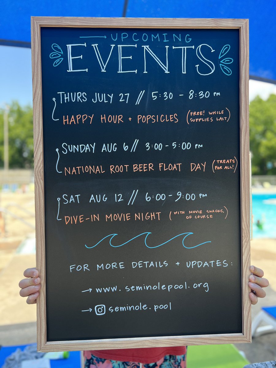 Check out these social events coming up soon at the pool! See you for happy hour and popsicles tonight?🍻