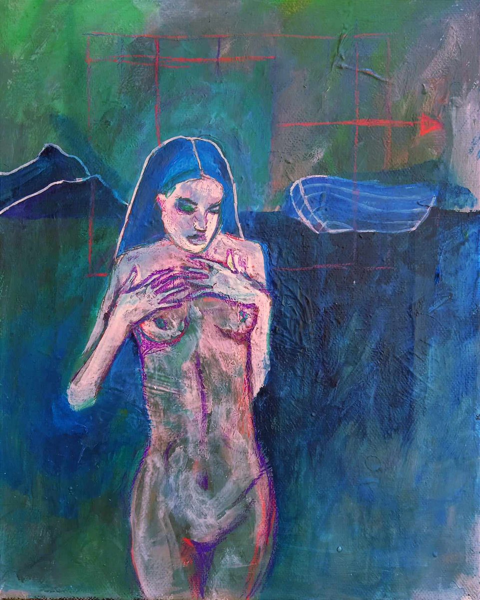 melas1970's tweet photo. the elongation of the spring 30cm x 40cm mixed media on canvas https://t.co/Ir4CxAkNeH