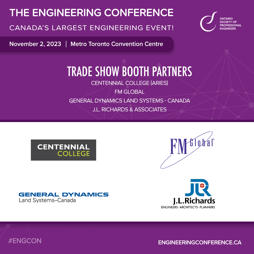 O_S_P_E's tweet photo. OSPE is pleased to announce our fourth slate of partners for the 2023 #EngCon on November 2. We look forward to partnering with leading industry and non-profit organizations to deliver Canada’s largest engineering event.

Full statement: https://t.co/5VADdhtDU8 https://t.co/PyPDxenaTI