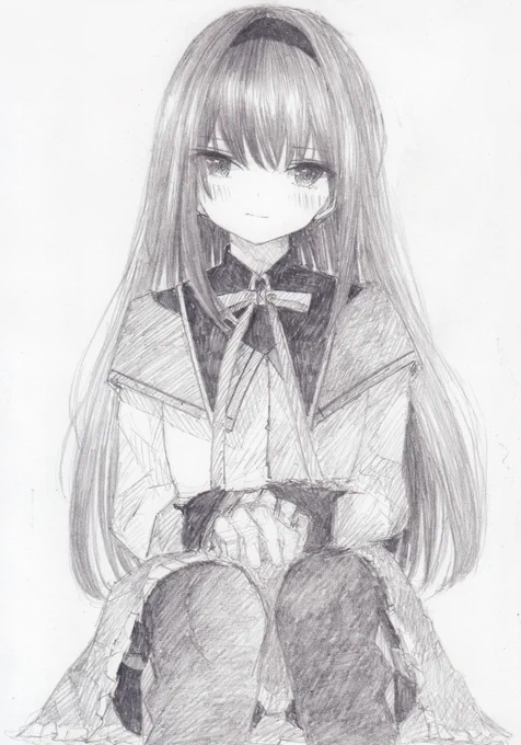 シャーペンで描きました。魔法少女まどか☆マギカから、暁美ほむらです#魔法少女まどかマギカ 