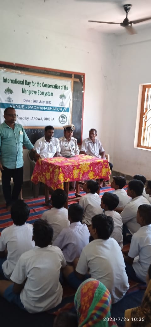 Celebration of International Day for the Conservation of the Mangrove Ecosystem (World Mangrove Day) with students and local people in various parts of MFD WL, Rajnagar. #MangroveDay #BhitarkanikaMangroves