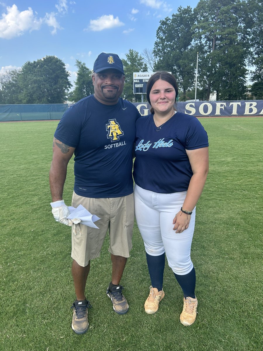 kramer2024's tweet photo. Thank you @NCATSOFTBALL , @coachrjholden  and Coach Gonzalez for the great camp yesterday. I learned a lot and I was surrounded by a lot of great energy! https://t.co/4DL5g4rNQD