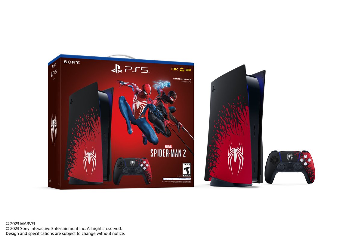 xMBGx's tweet photo. Spider Man 2 PS5 bundle/accessory prices have leaked. Pre-orders go live July 28th.

- Spider Man 2 limited edition PS5 bundle with a copy of the game | $599.99

- Limited edition Spider Man 2 PS5 covers | $64.99

- Limited edition SpiderMan 2 Dualsense controller | $79.99 https://t.co/KwN0XBHsA0