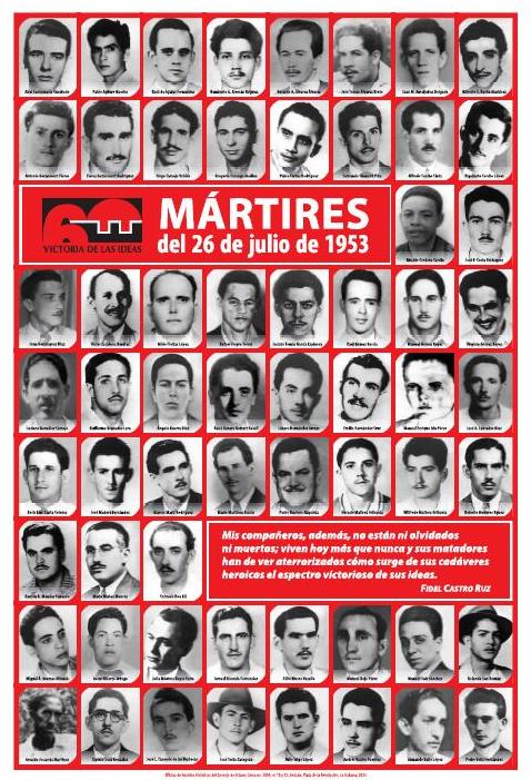 MÁRTIRES CAÍDOS EL 26 DE JULIO DE 1953.
#70AniversarioDelMoncada 
#contodoslavictorias 
#AgroalimPorCuba 
#CubaViveEnSuHistoria