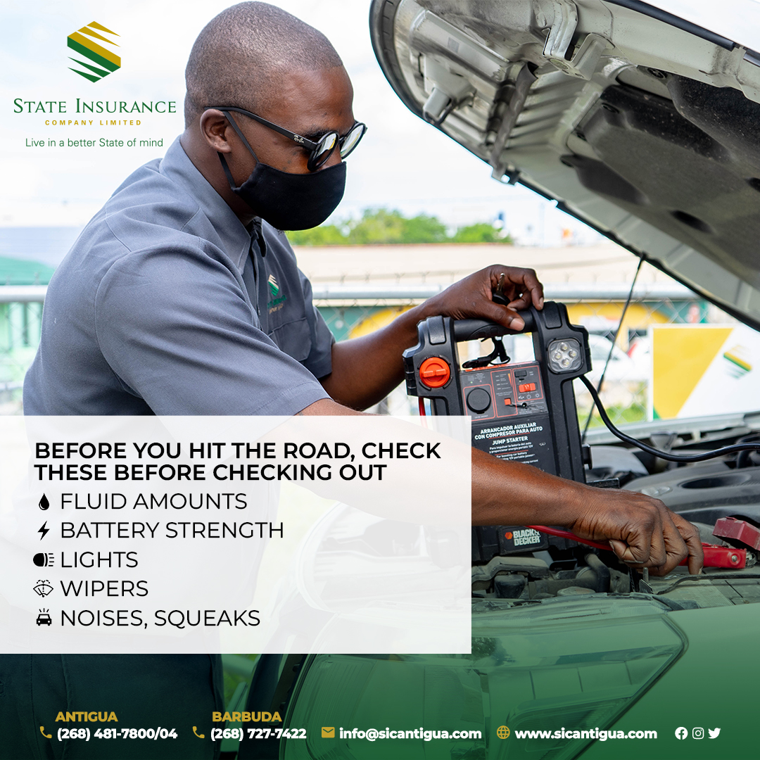 stateInsurancec's tweet image. Before you hit the road, there are a few things you should pay attention to.

#AutoPlus #MotorInsurance #MotorTips #CarSafety #LiveInABetterStateOfMind #SICAntigua #StateInsuranceCompanyLimited