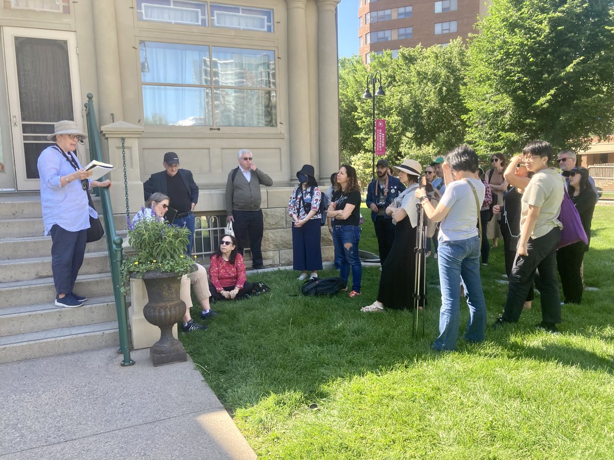 ShaunMHunter's tweet photo. Such fun touring this group of Winnifred's family &amp;  aficionados to two of her Calgary homes (with a stop at her colleague Nellie McClung's place)  #OWCattle100 https://t.co/uBTxMqd1Rw