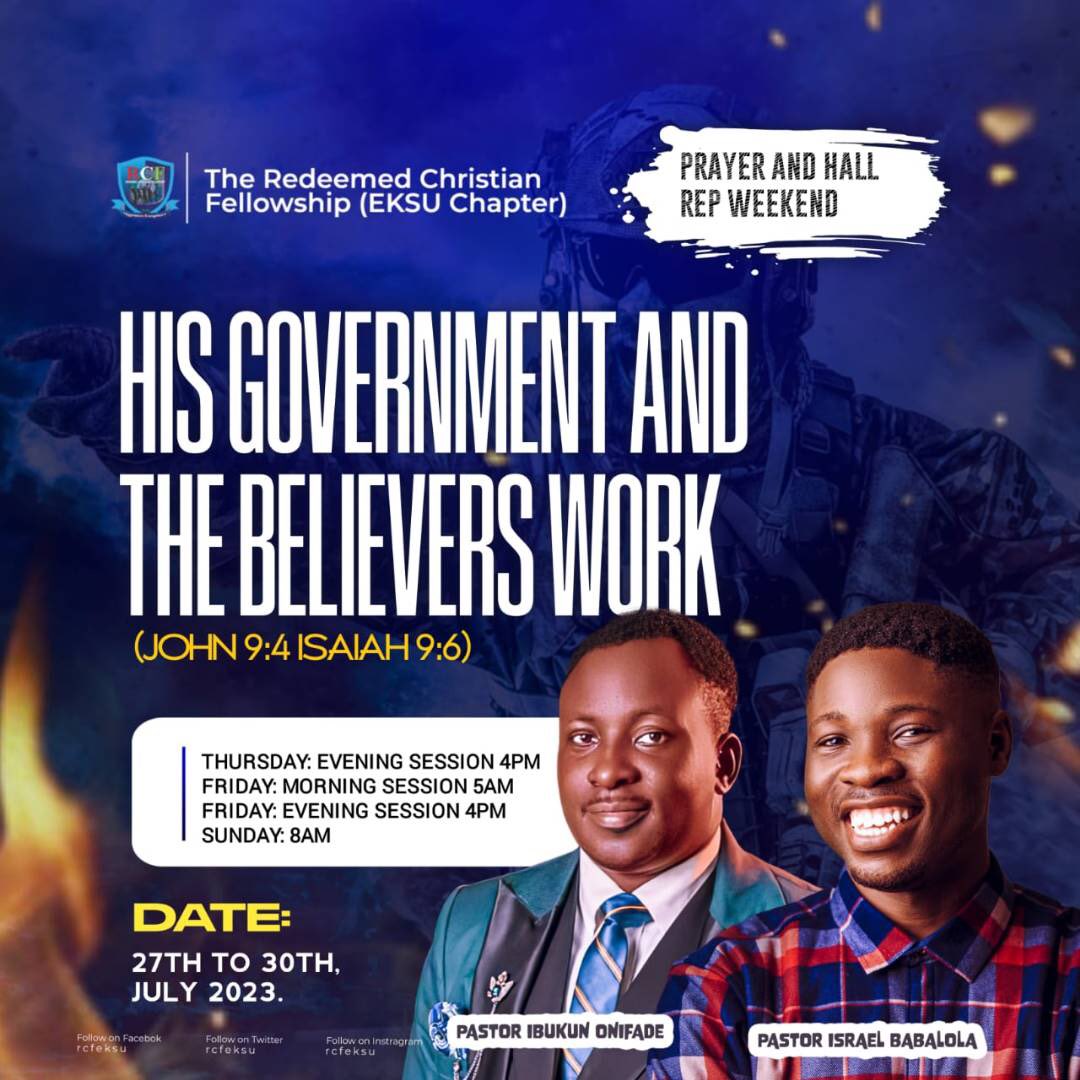 rcfeksu's tweet photo. "God is not without principles, rules, orders, and discipline. He has established His administration and government on earth and as believers, we must work in accordance to please Him and to fulfill destiny." https://t.co/uiwPxzIR2Z