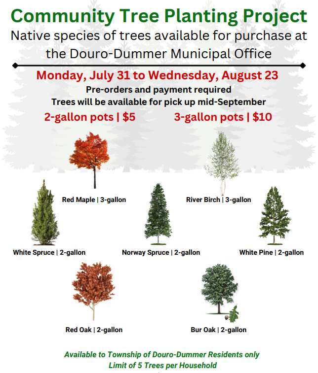Douro_Dummer's tweet photo. Did you lose trees on your #DouroDummer property to the derecho last year? 🌳🌲We are offering saplings at a reduced cost to help replace those lost trees! For details visit https://t.co/v2UlFB5PMJ https://t.co/AODVw0GJfY