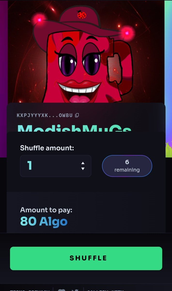 modishmugs's tweet photo. Hey #Algofam
We only have 6 mugs left in the shuffle, each mug with a unique trait🔥 why haven't you grab one of our mugs before it's too late?
Grab one now &amp; stand a chance of winning @Gekofam
Mia🔥
https://t.co/DdmIobvA23

6/71 lefts
#Moglers
#ModishMug
#Algorand 
#AlgorandNFTs https://t.co/DmexZKfHfA