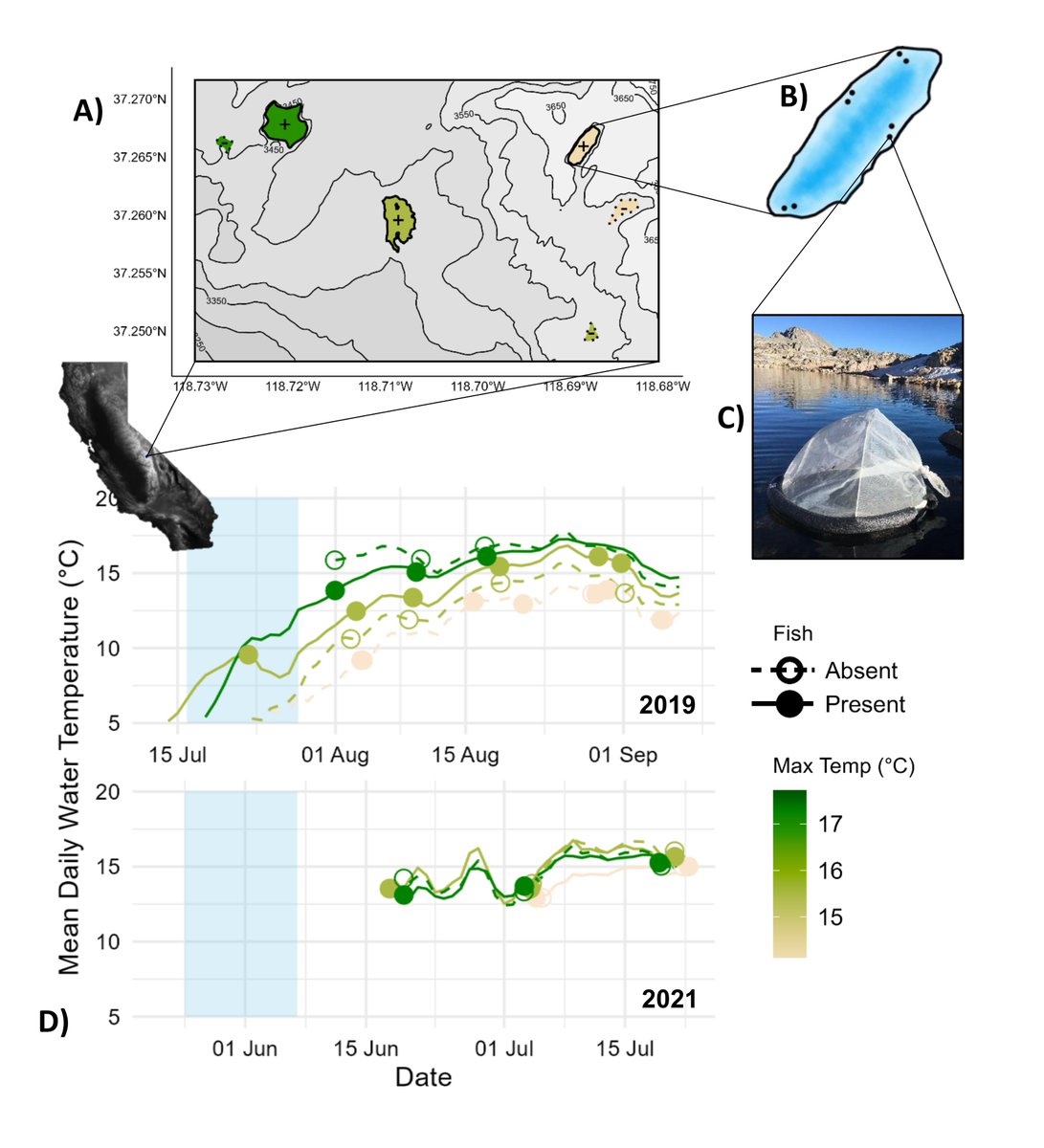 ESAEcosphere's tweet photo. From our #MacrosystemsEcology track:
How #AquaticInsects in the #SierraNevada's alpine lakes respond to a double-whammy of nonnative fish predators & warming water
https://t.co/0CfPFTkIEg
#CalSFS #OpenAccess #NSFFunded @NSF @ucsantabarbara @car0line0 @majellelee @hillarysyoung https://t.co/s1sdm7HVKI