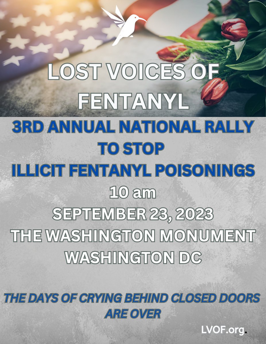 c0lettea's tweet photo. We are hosting our 3rd Annual National Rally and March to STOP FENTANYL POISONINGS on September 23, 2023 in Washington D.C. at the Washington Monument at 10 a.m. our victim banners will be on display and we have a great line up of speakers and entertainment.

Illicit fentanyl is an equal opportunity killer  

It does not care if you use drugs or not.  It does not care how old you are, what political party you support, what race you are, how rich or poor you are. what sexual preferences you have, what gender you are or where you come from.

Our children and loved one's are already gone, we can't help or save them.  

We are out here fighting and marching TO SAVE YOURS.

UNITE THE FIGHT AND JOIN US!